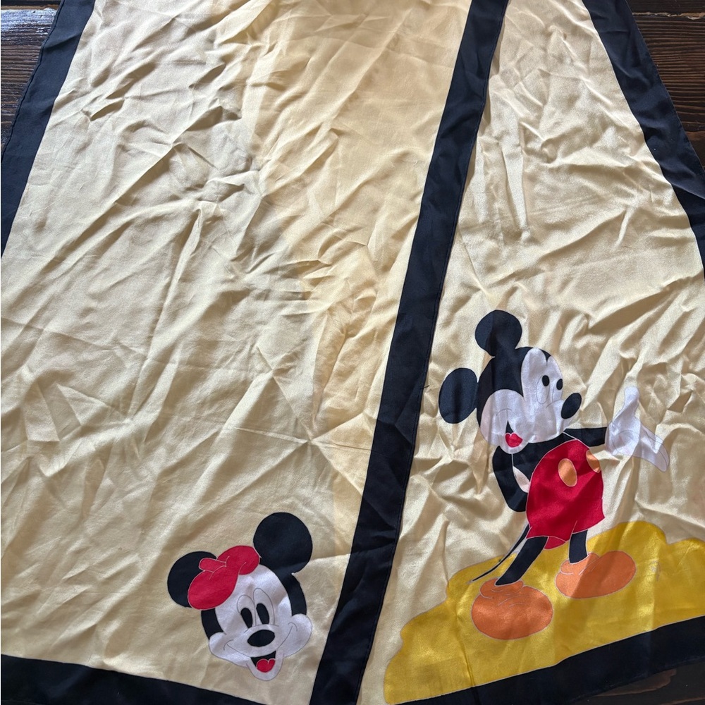 Vintage Disney Mickey and Minnie Mouse silk scarf
